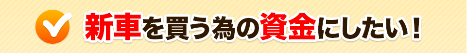 新車を買う為の資金にしたい！